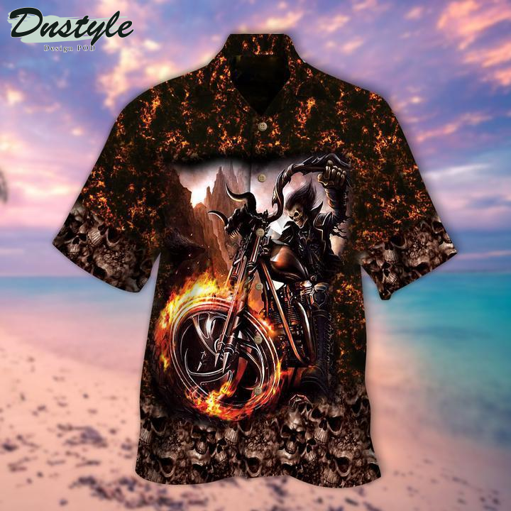 Biker Skull Halloween Hawaiian Shirt