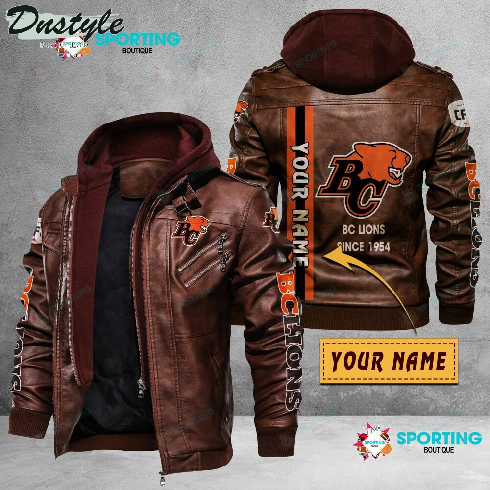 BC Lions custom name leather jacket