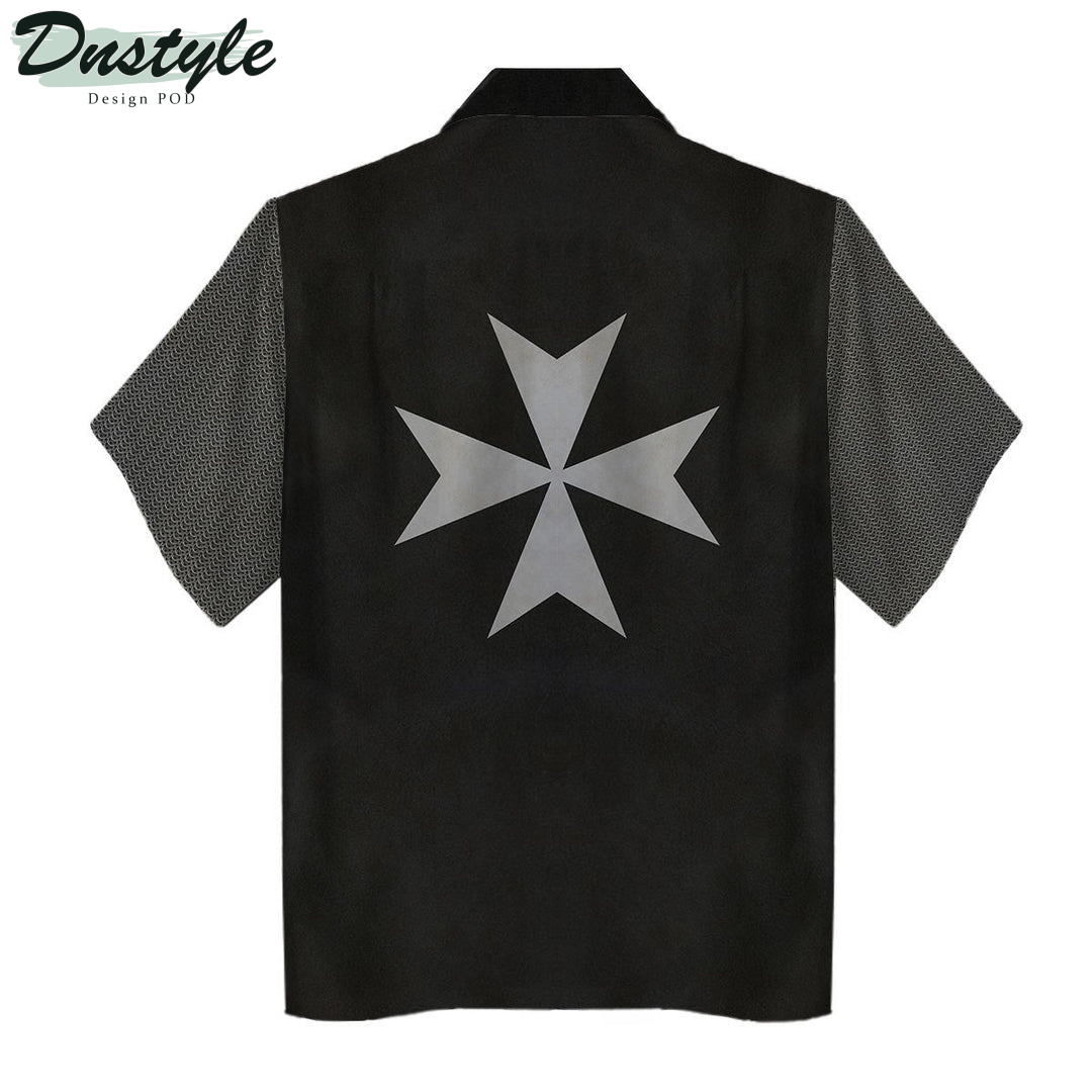 Knights Hospitaller Black Hawaiian Shirt And Short