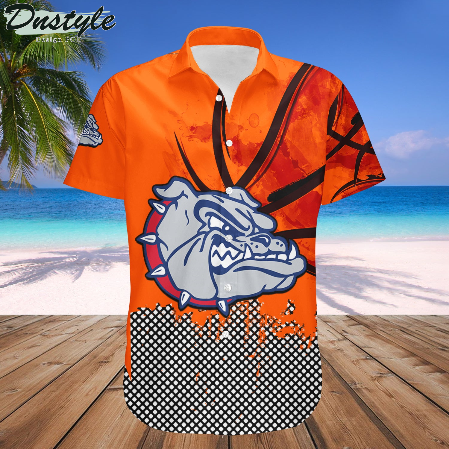 Gonzaga Bulldogs Basketball Net Grunge Pattern Hawaii Shirt
