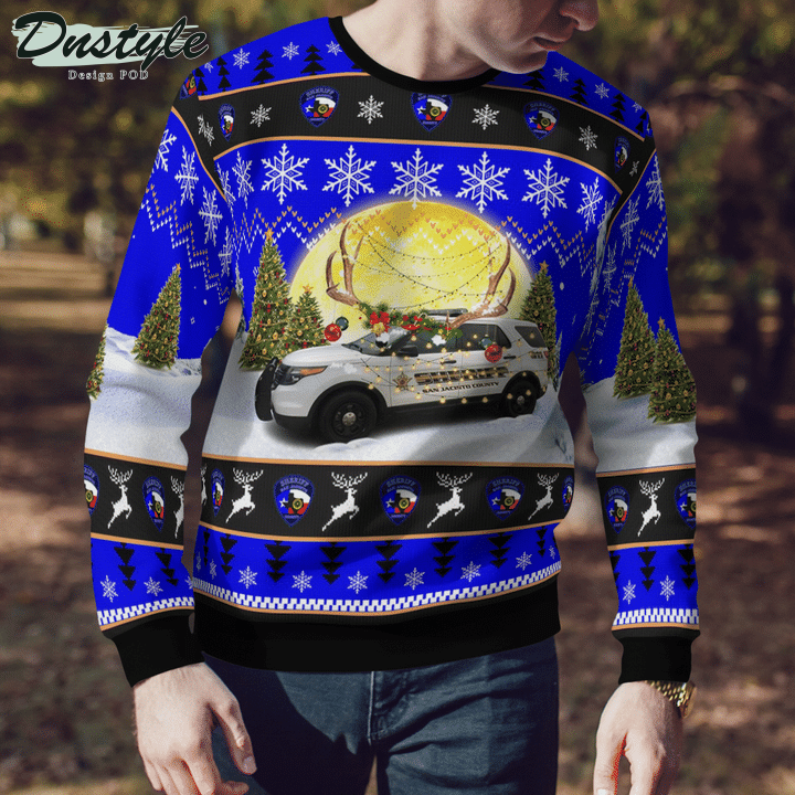 San Jacinto County Sheriff Ford Interceptor SUV Ugly Merry Christmas Sweater