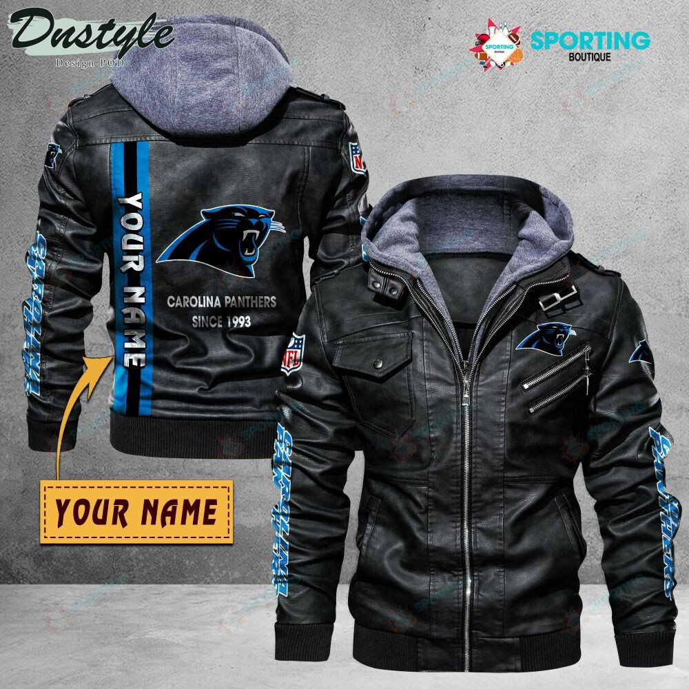 Carolina Panthers custom name leather jacket