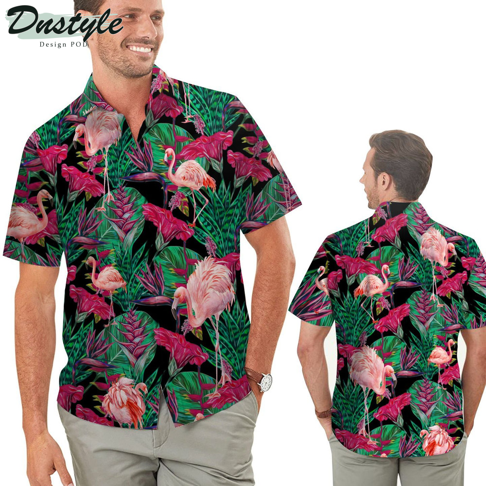 Flamingo Tropical Floral Flamingo Lovers Hawaiian Shirt