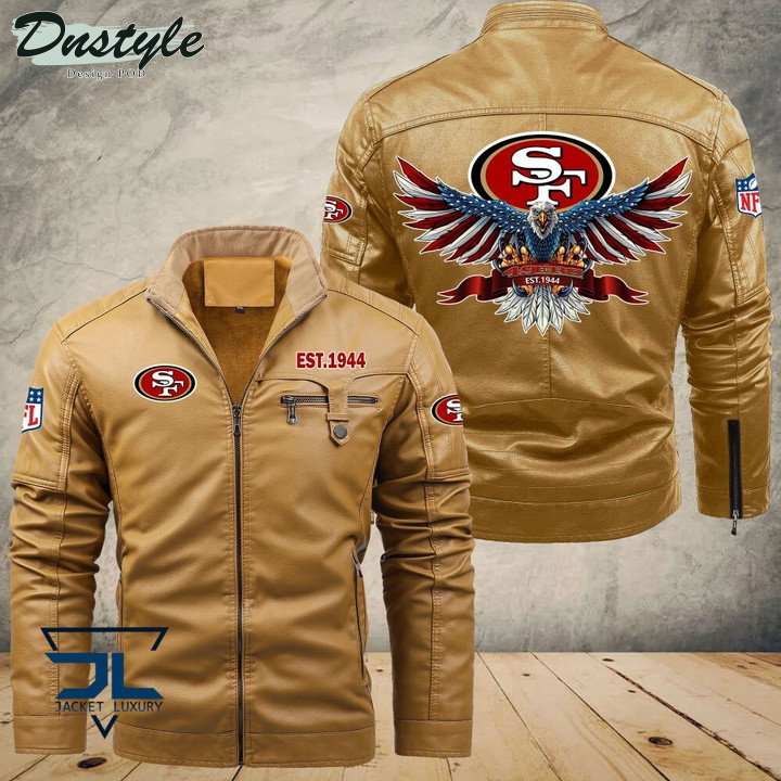 San Francisco 49ers Eagle Fleece Leather Jacket