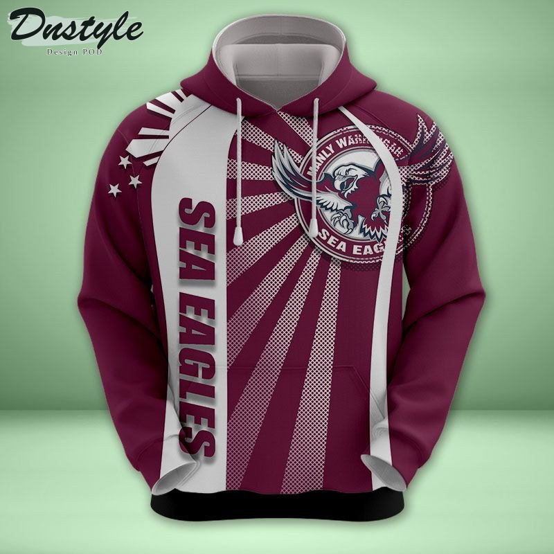 Manly Warringah Sea Eagles all over printed hoodie t-shirt