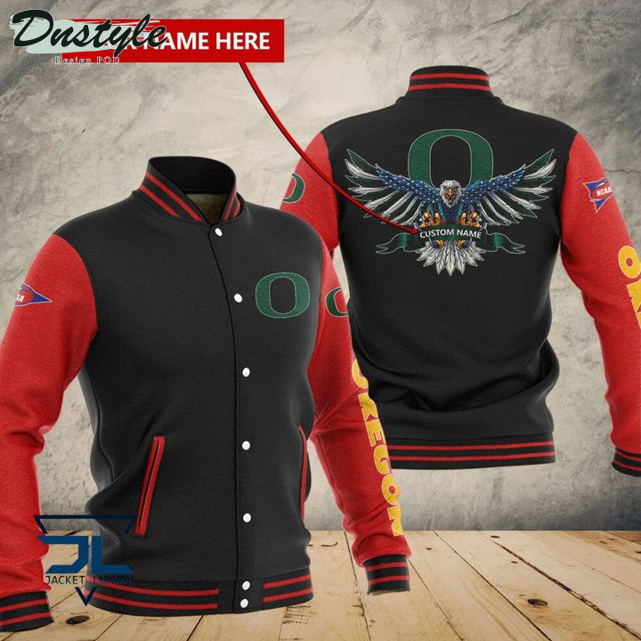 Oregon Ducks Custom Name Baseball Jacket