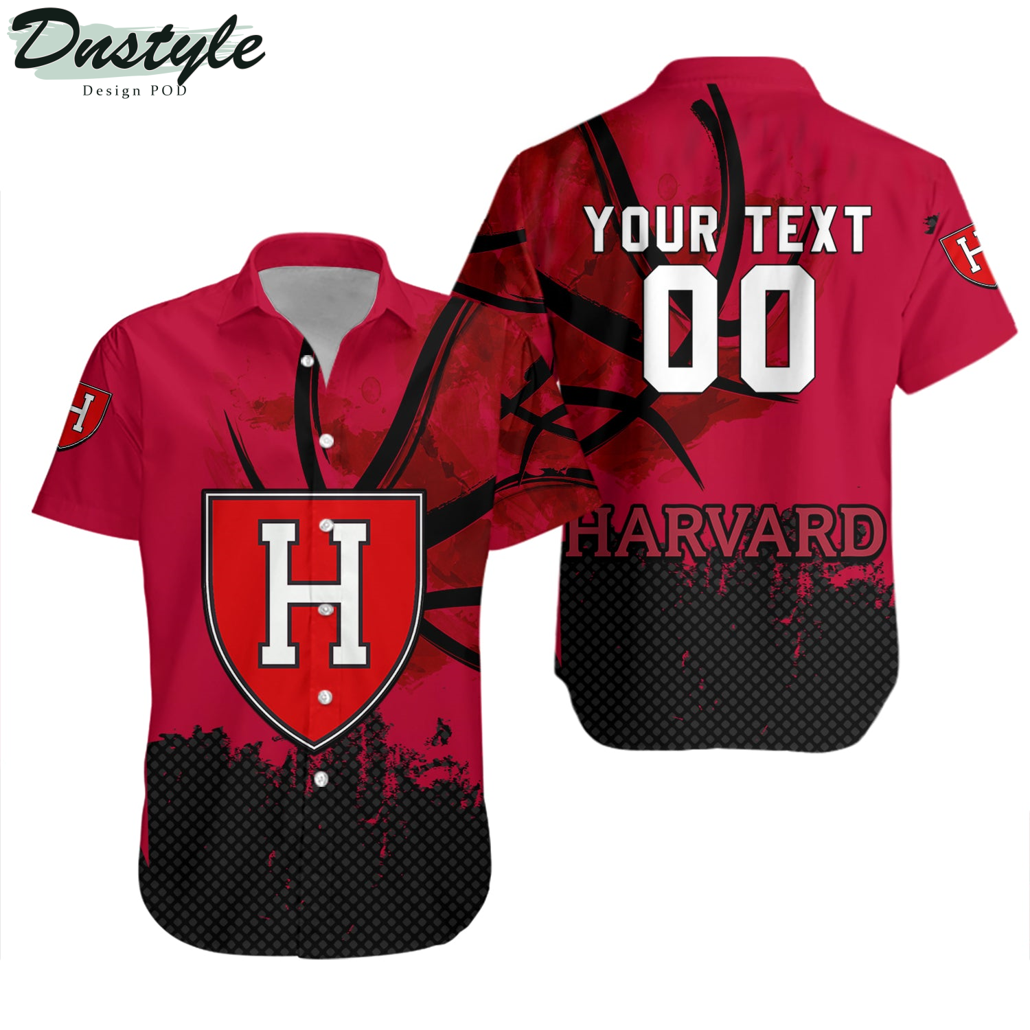 Harvard Crimson Basketball Net Grunge Pattern Hawaii Shirt