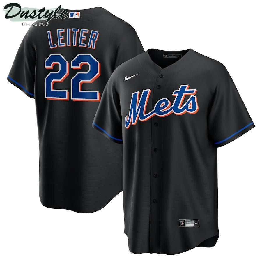 Men's New York Mets Al Leiter Nike Black 2022 Alternate Replica Player Jersey