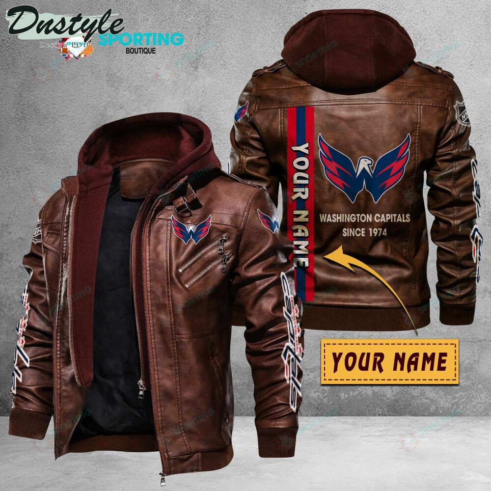 Washington Capitals custom name leather jacket