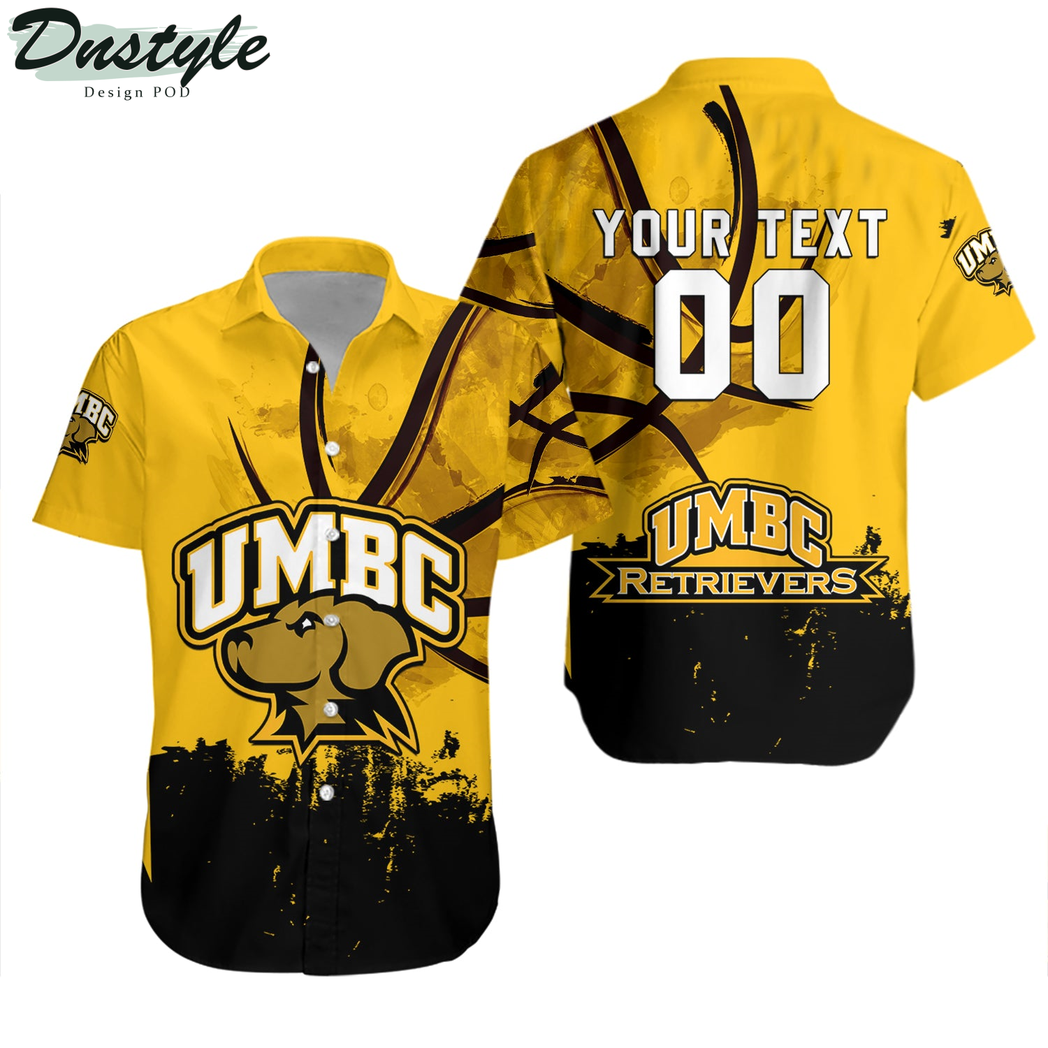 UMBC Retrievers Basketball Net Grunge Pattern Hawaii Shirt
