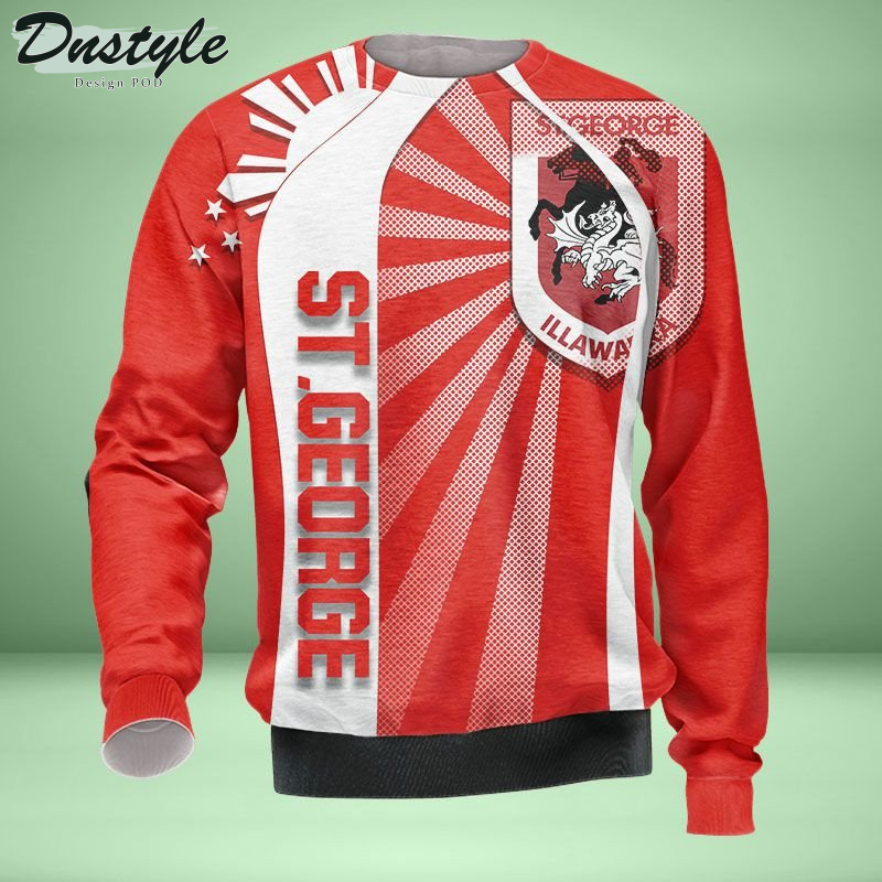 St George Illawarra Dragons all over printed hoodie t-shirt