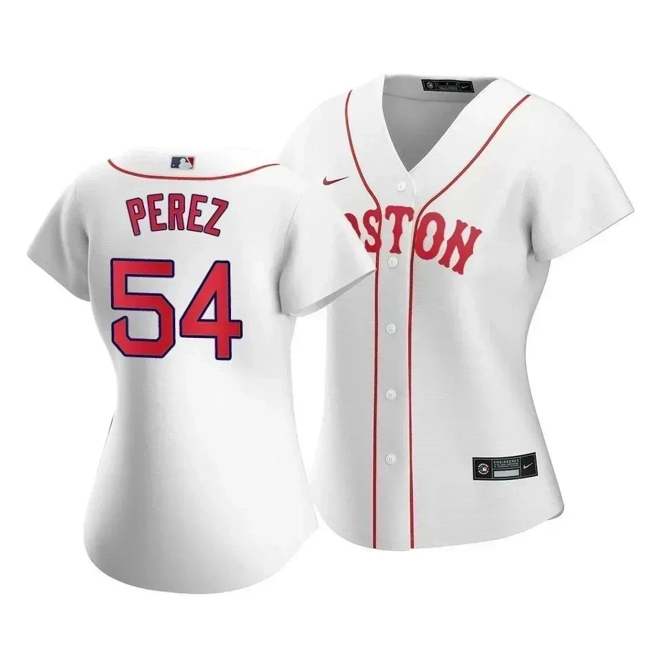 Red Sox Martin Perez #54 2021 Patriots' Day White Women MLB Jersey
