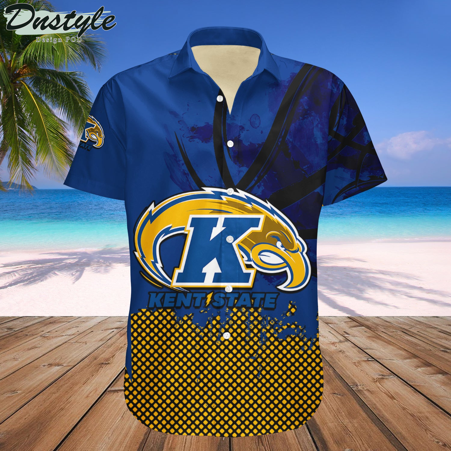 Kent State Golden Flashes Basketball Net Grunge Pattern Hawaii Shirt