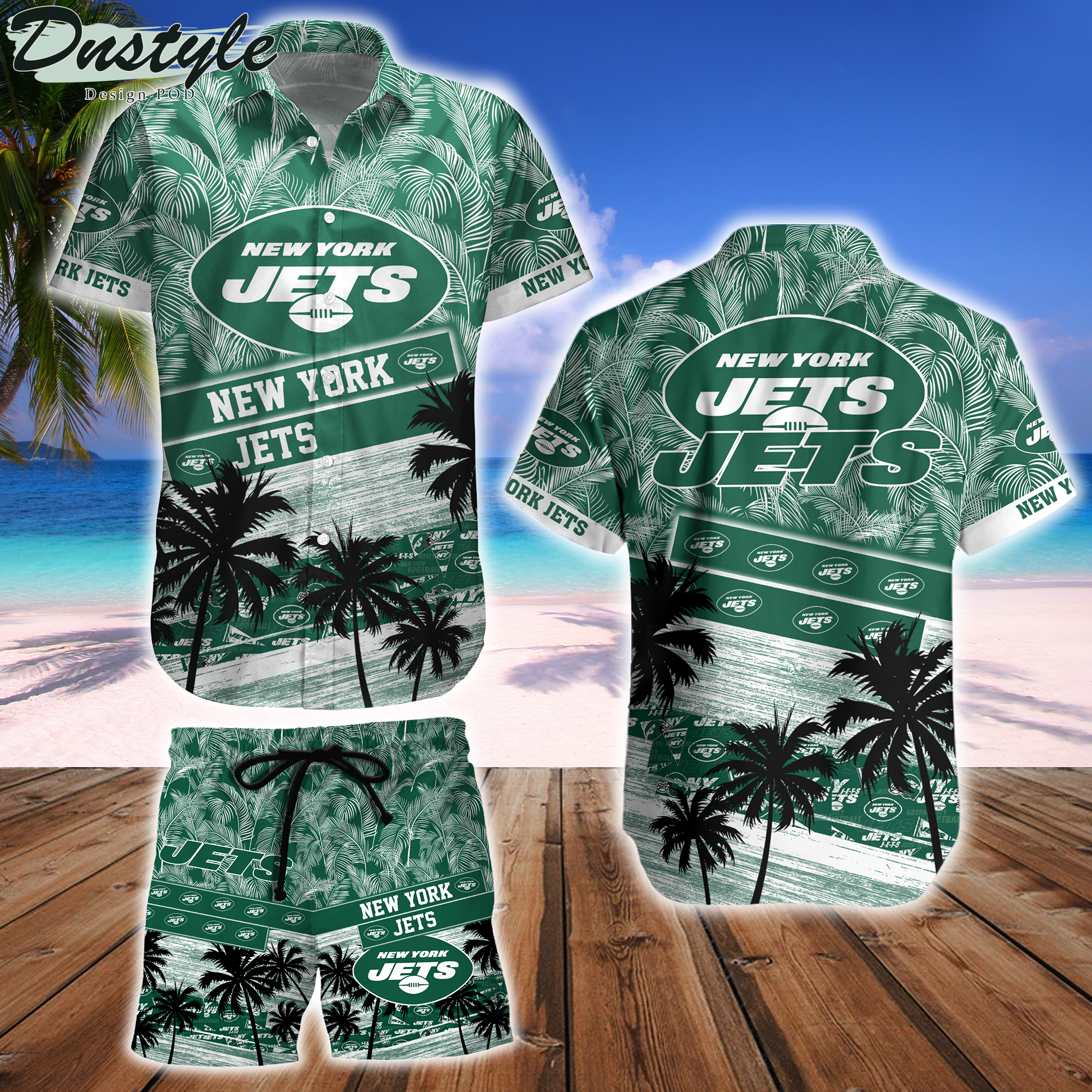 New York Jets Team NFL Hawaiian Shirt And Beach Short