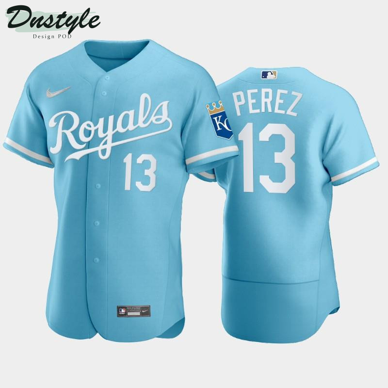 Salvador Perez 13 Kansas City Royals 2022 Powder Blue Men's Jersey MLB Jersey
