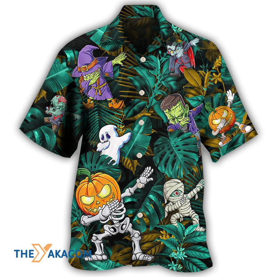 Halloween Dabbing Skeleton Zombie Style Hawaiian Shirt