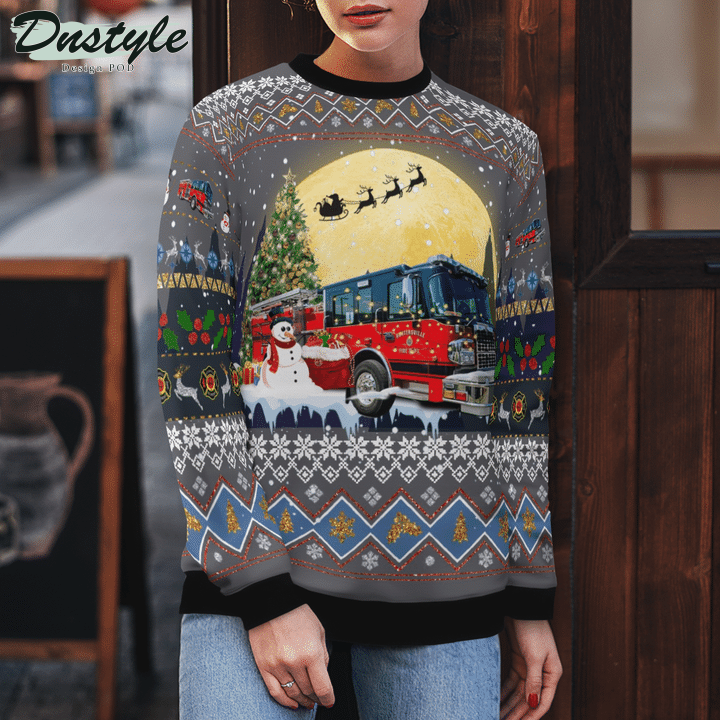 North Carolina Huntersville Fire Department Ugly Merry Christmas Sweater