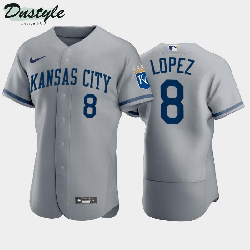 Nicky Lopez 8 Kansas City Royals 2022 Gray Men's Jersey MLB Jersey