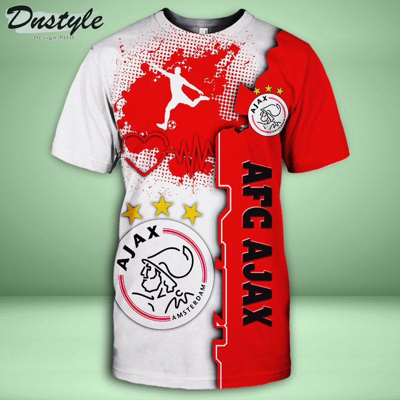 AFC Ajax T-shirt met capuchon en all-over print