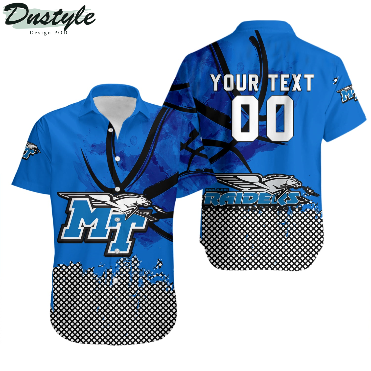 Middle Tennessee Blue Raiders Basketball Net Grunge Pattern Hawaii Shirt