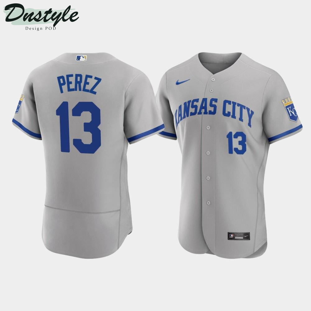 Salvador Perez #13 Kansas City Royals Men’s 2022 Road Jersey – Gray MLB Jersey