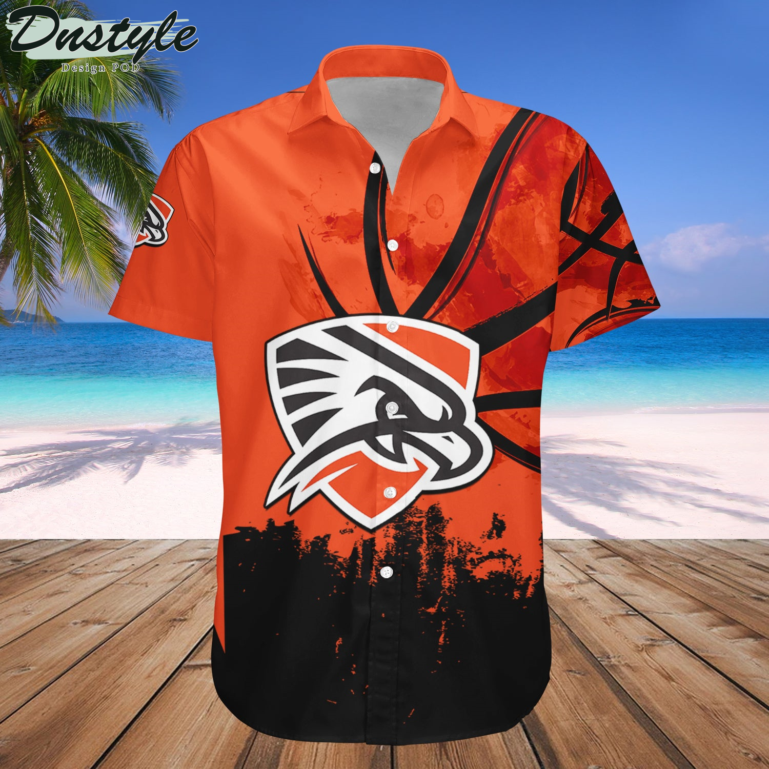 UTPB Falcons Basketball Net Grunge Pattern Hawaii Shirt