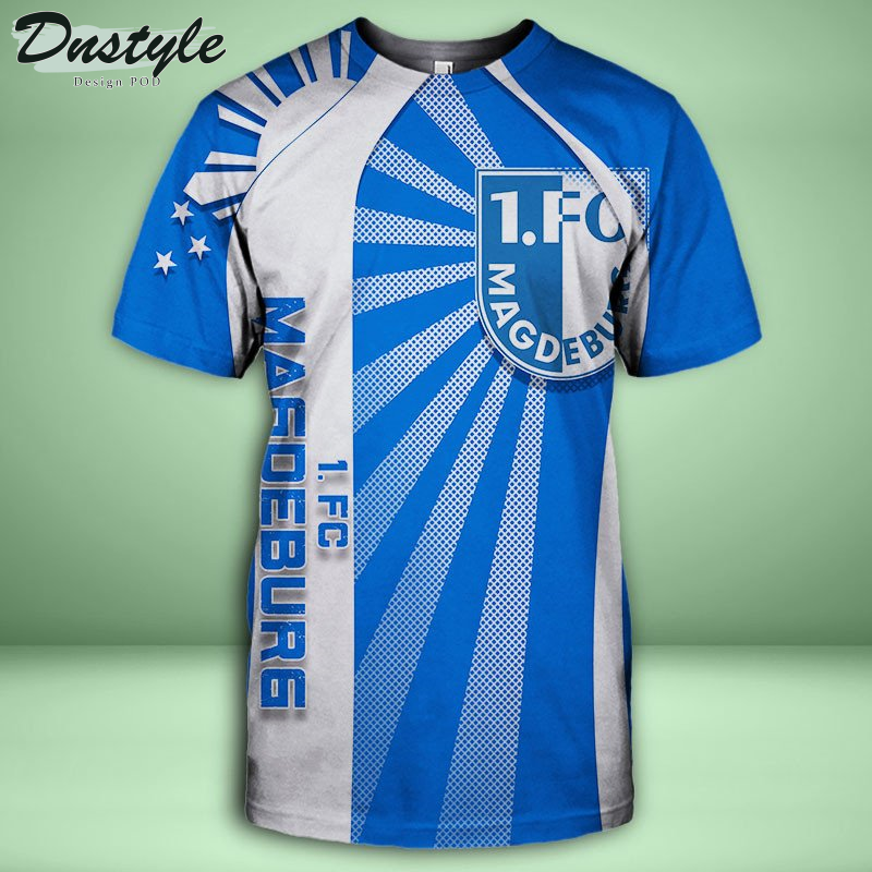 1. FC Magdeburg Allover bedrucktes Hoodie-T-Shirt