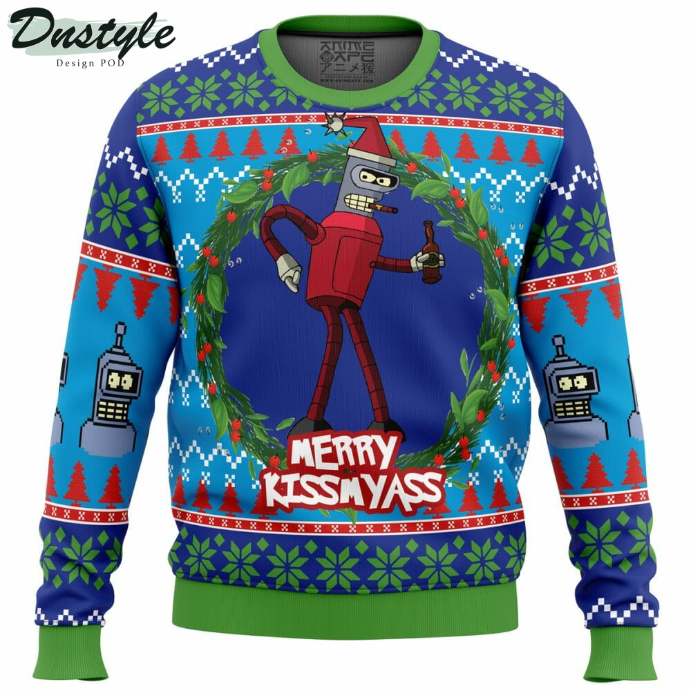 Merry Kissmyass Futurama Ugly Christmas Sweater