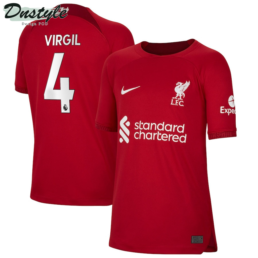 Virgil Van Dijk #4 Liverpool Youth 2022/23 Home Player Jersey - Red