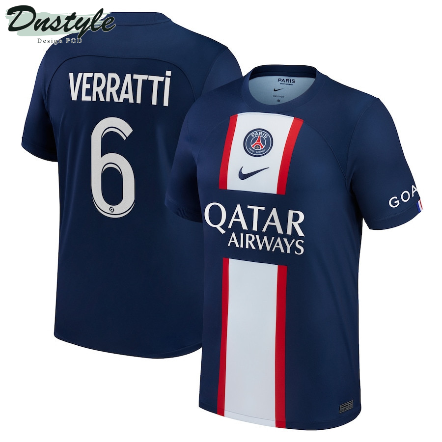 Verratti #6 Paris Saint-Germain Youth 2022/23 Home Player Jersey - Blue