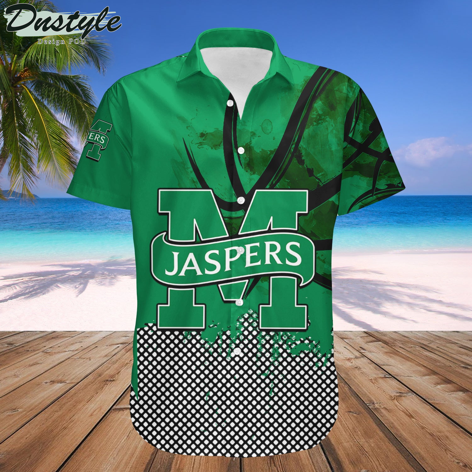 Manhattan Jaspers Basketball Net Grunge Pattern Hawaii Shirt