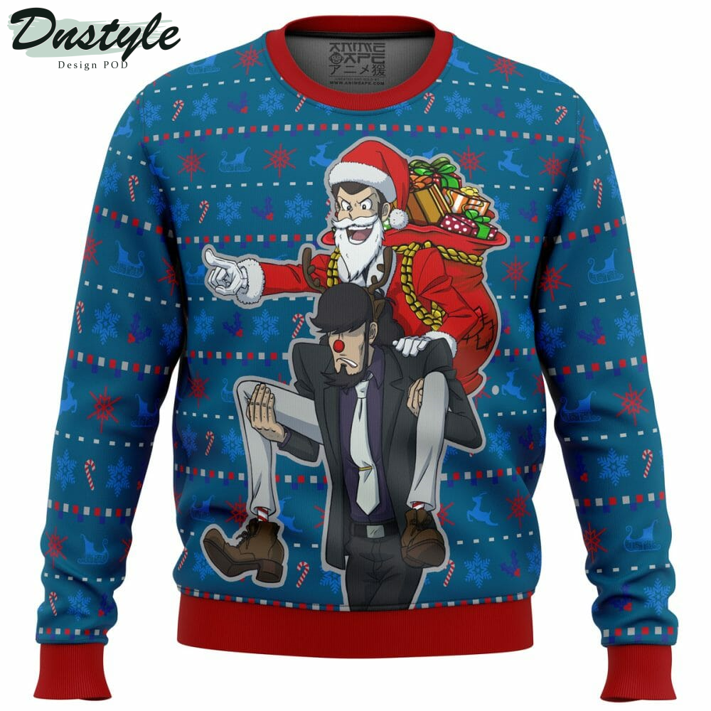 Lupin the 3rd Run Run Rudolph Ugly Christmas Sweater
