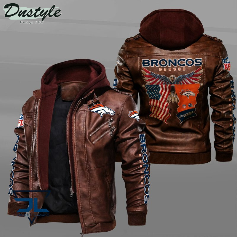 Denver Broncos Eagles American Flag Leather Jacket
