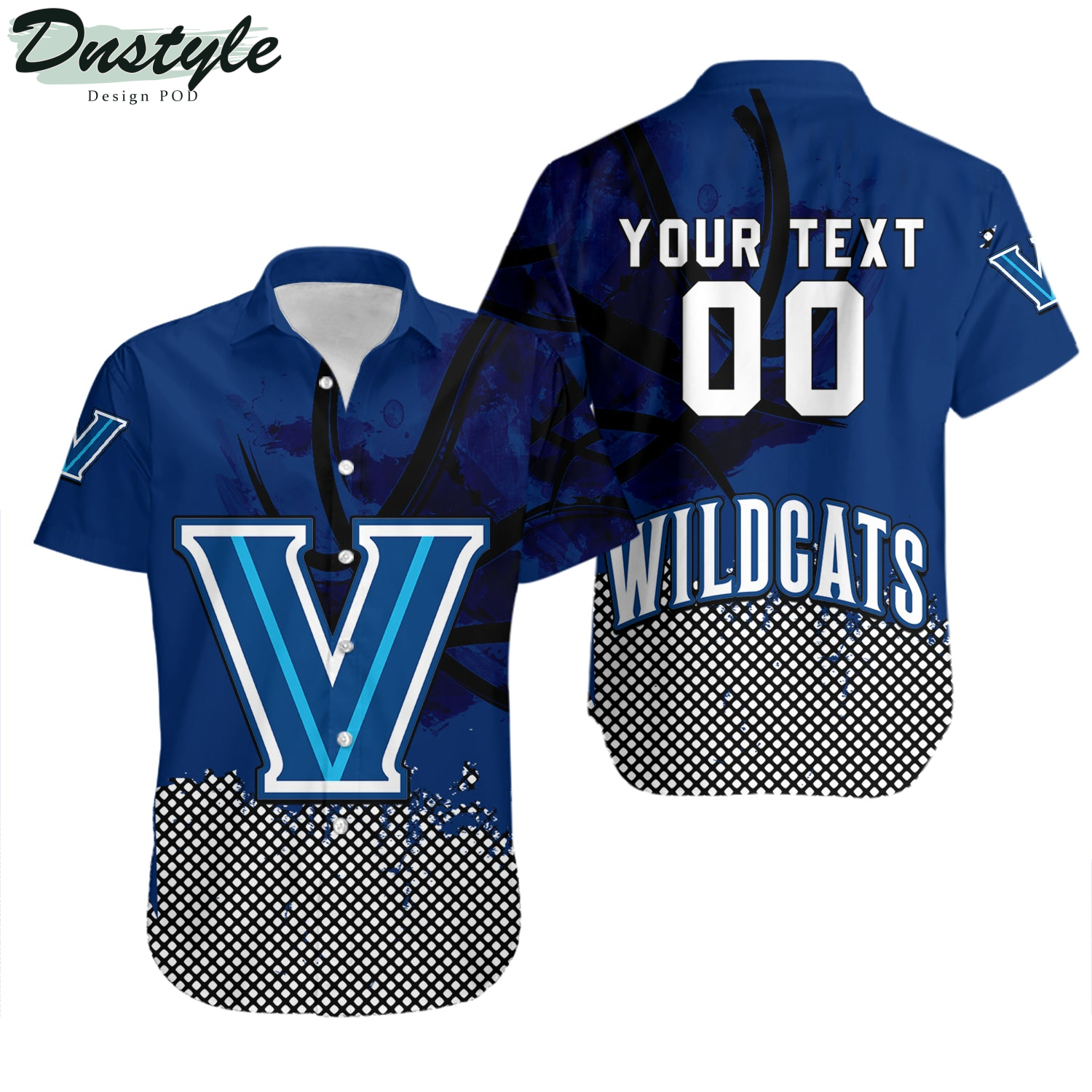 Villanova Wildcats Basketball Net Grunge Pattern Hawaii Shirt