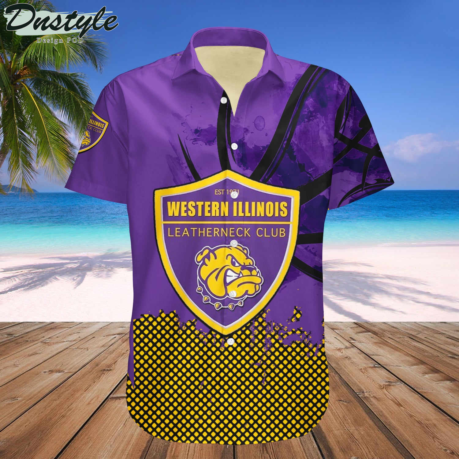Western Illinois Leathernecks Basketball Net Grunge Pattern Hawaii Shirt