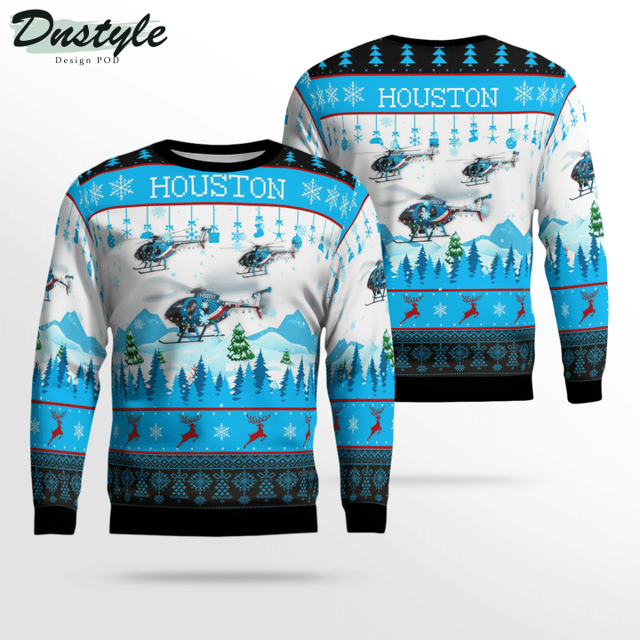 Houston Police Helicopter 78F Ugly Merry Christmas Sweater