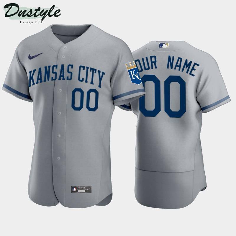 Custom 00 Kansas City Royals 2022 Gray Men's Jersey MLB Jersey