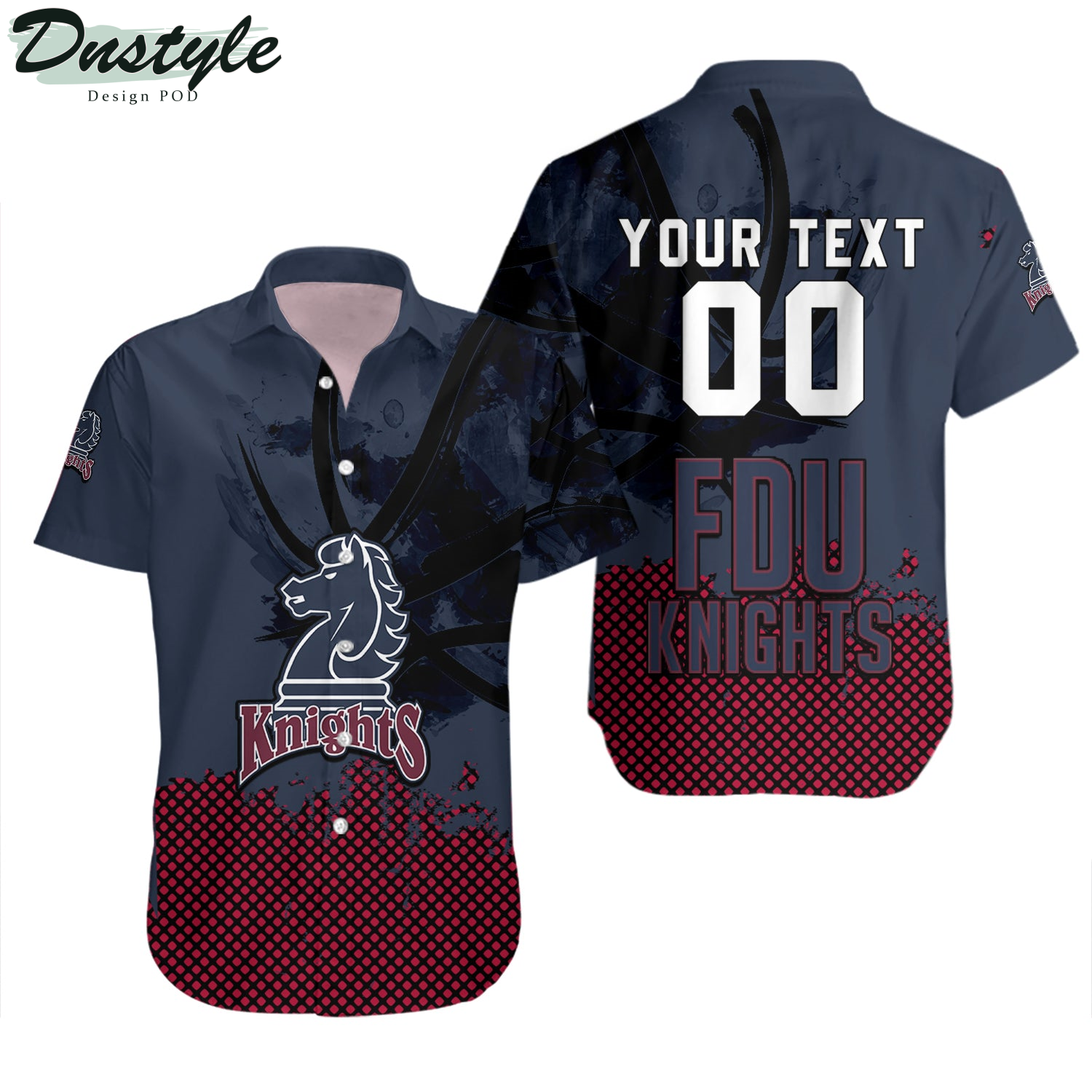 Fairleigh Dickinson Knights Basketball Net Grunge Pattern Hawaii Shirt