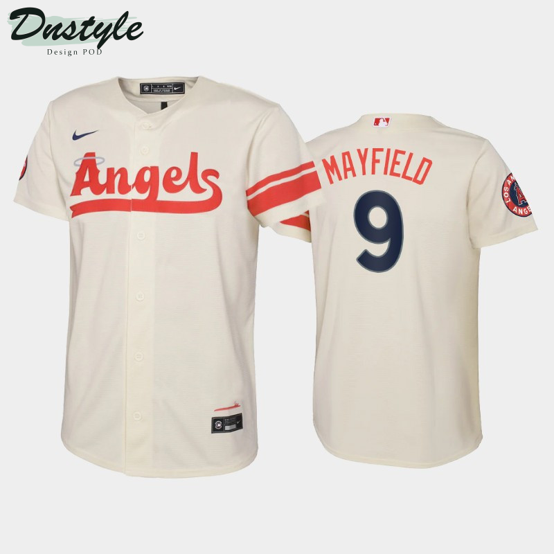 2022 City Connect Youth Los Angeles Angels Jack Mayfield #9 Jack Mayfield Jersey - Cream
