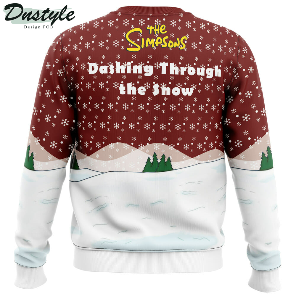 Dashing Through the Snow The Simpsons Ugly Christmas Sweater