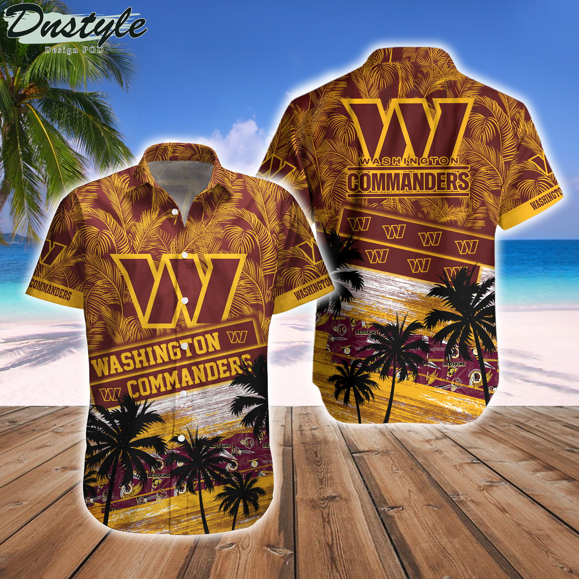Washington Commanders Team NFL Hawaiian Shirt And Beach Short