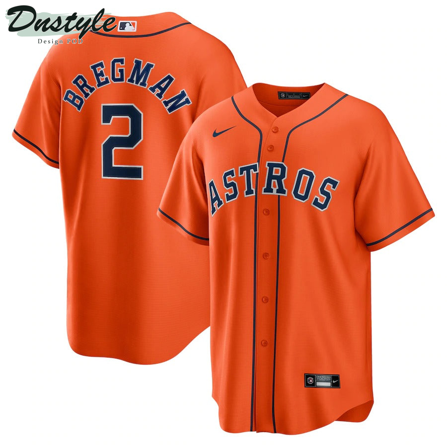 Men's Houston Astros Alex Bregman Nike Orange Alternate Replica Player Name Jersey