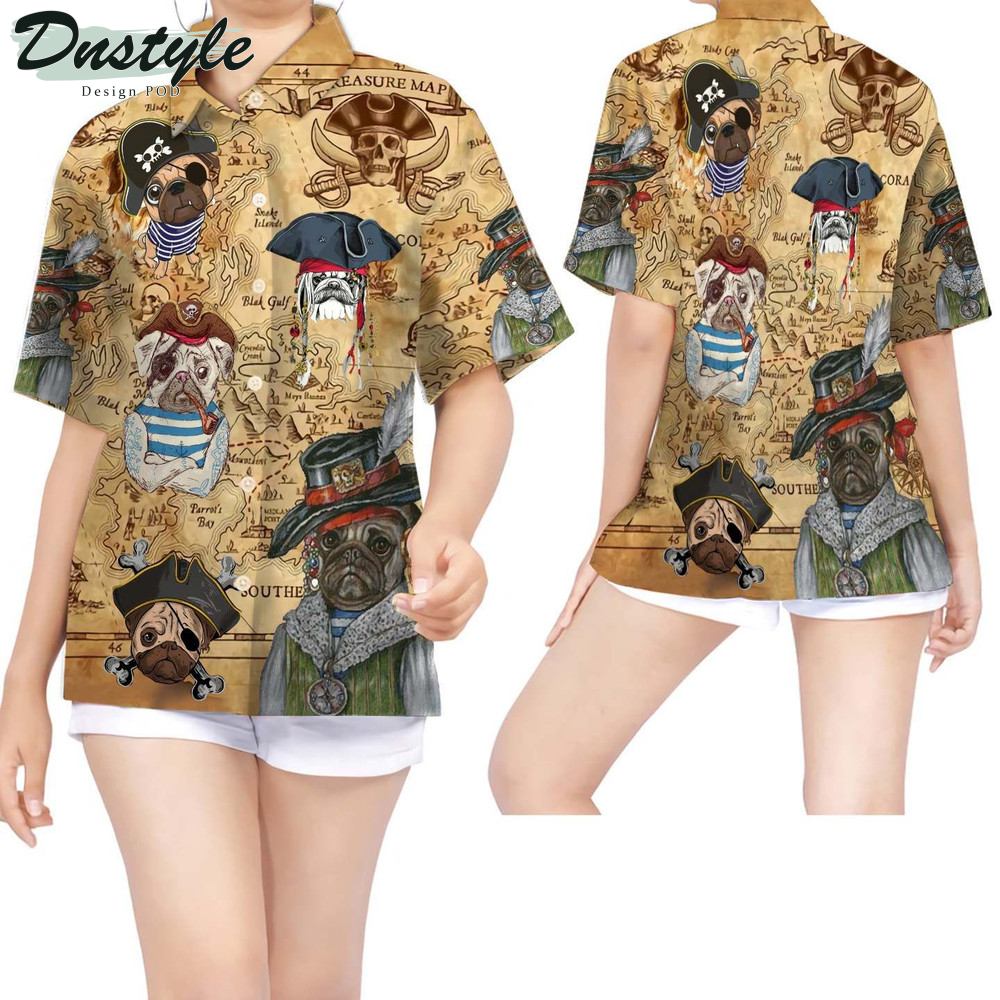 Pirate Pug Hawaiian Shirt