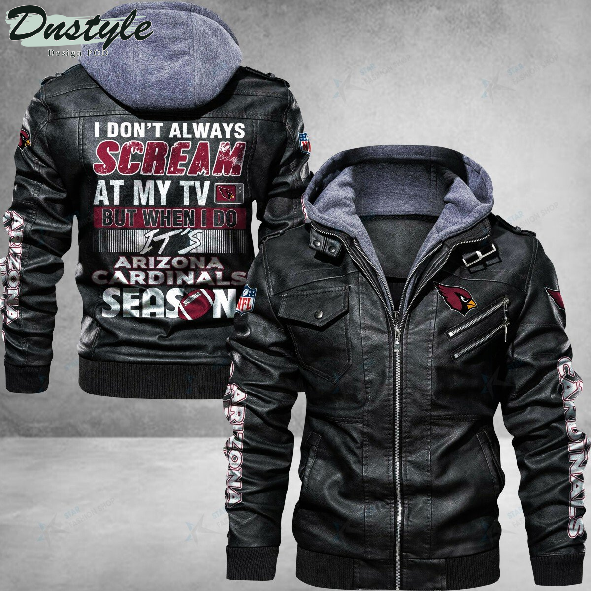 Arizona Cardinals I don’t Always Scream At My TV Leather Jacket