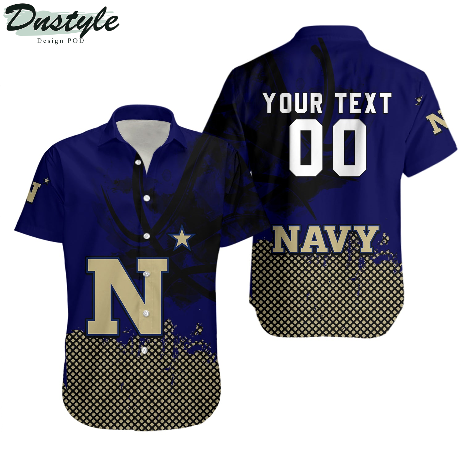 Navy Midshipmen Basketball Net Grunge Pattern Hawaii Shirt