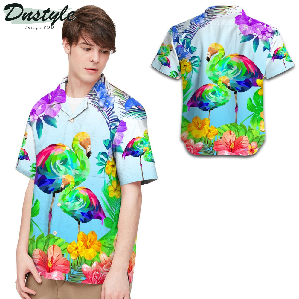 LGBT Flamingo Tropical Floral Hawaiian Shirt