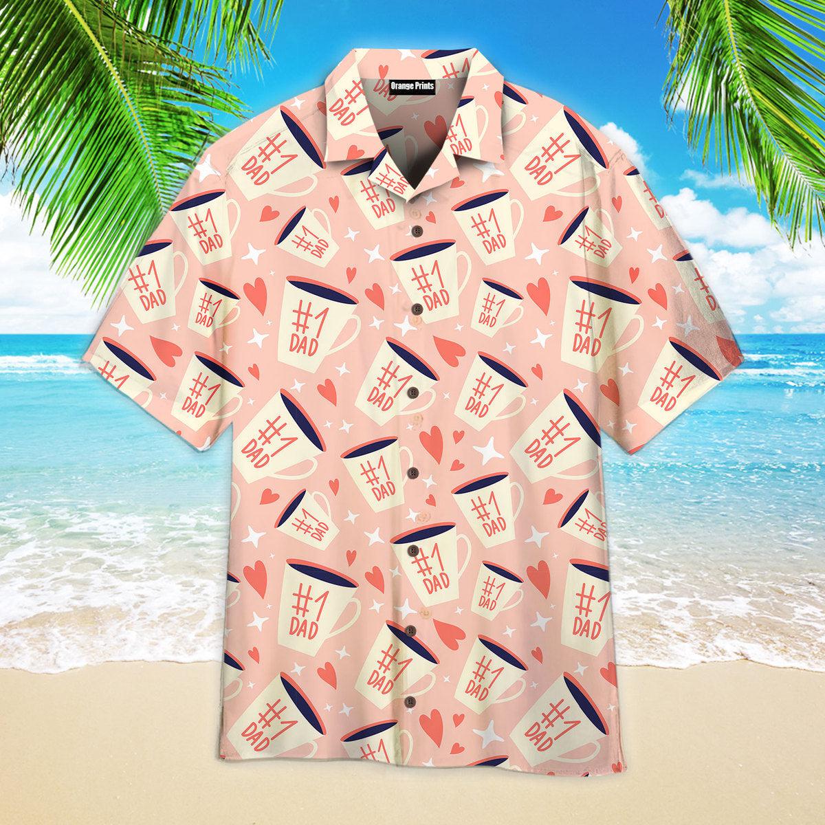 Dad Is Number One Happy Father Day Pattern Hawaiian Shirt
