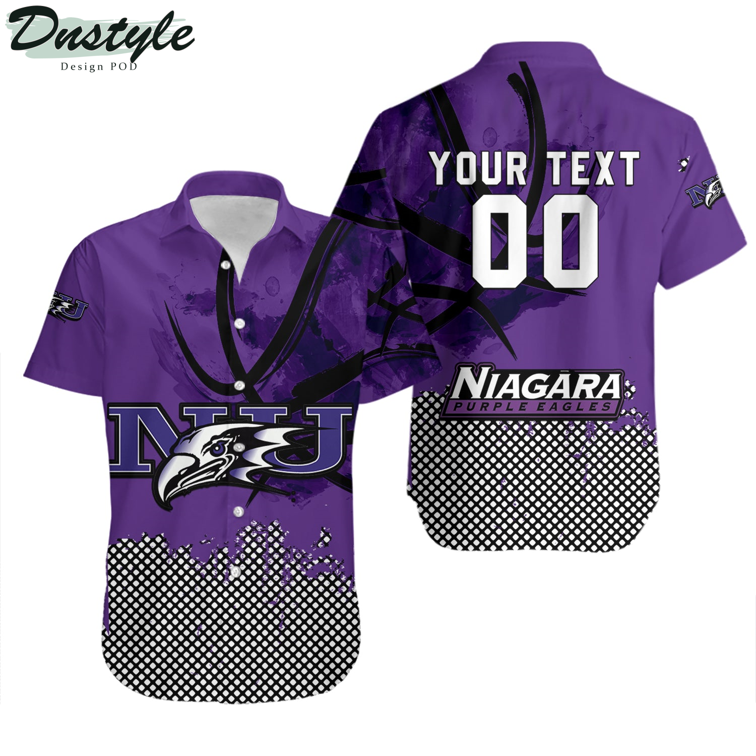 Niagara Purple Eagles Basketball Net Grunge Pattern Hawaii Shirt