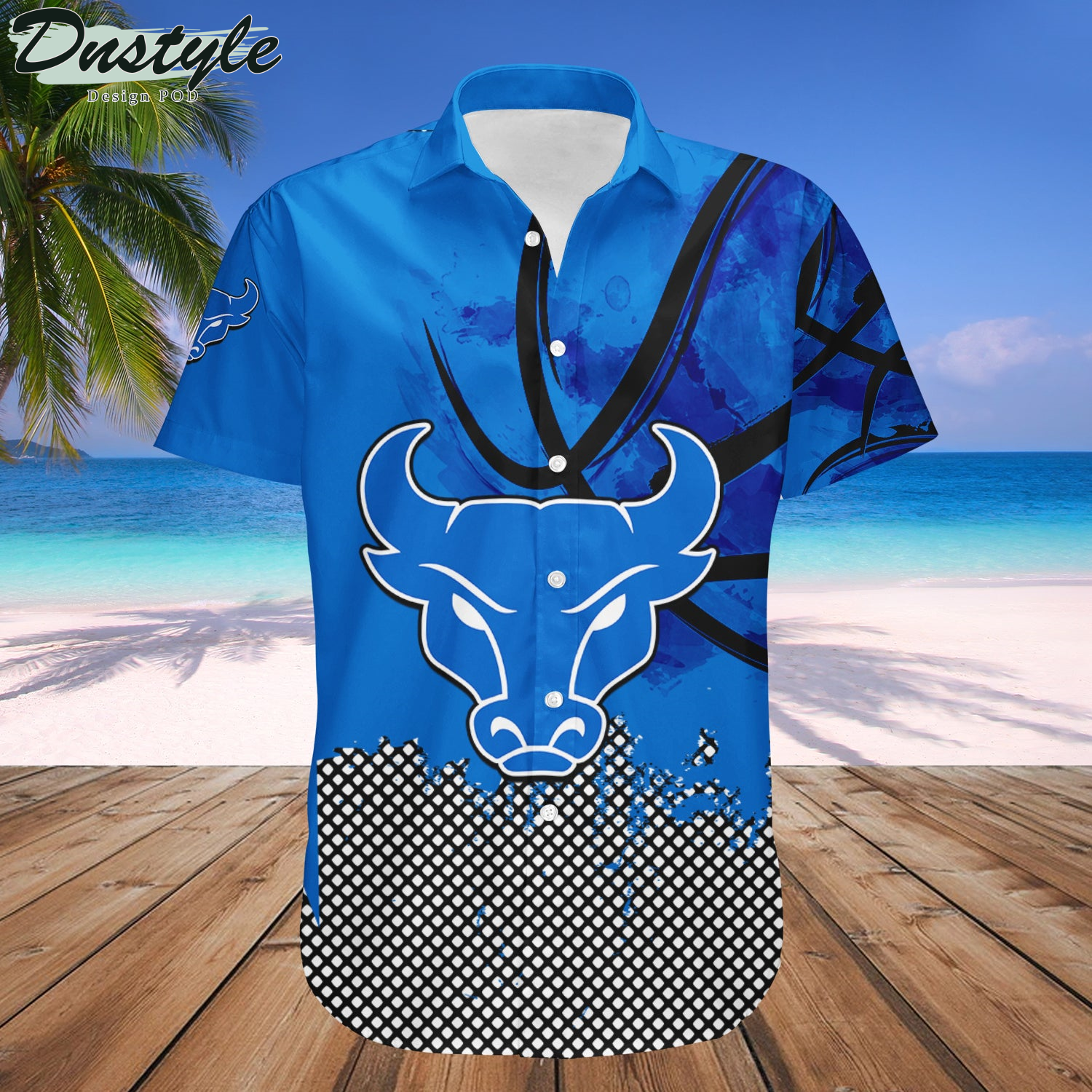 Buffalo Bulls Basketball Net Grunge Pattern Hawaii Shirt