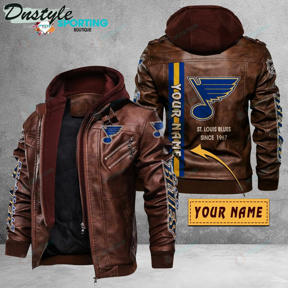 St Louis Blues custom name leather jacket